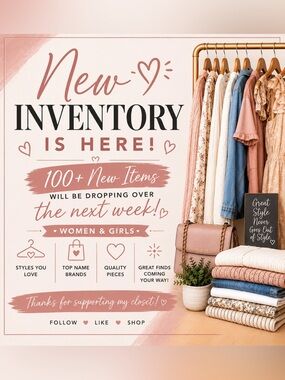 Women's Clothing & Accessories Display in Blush Pink and Denim Blue